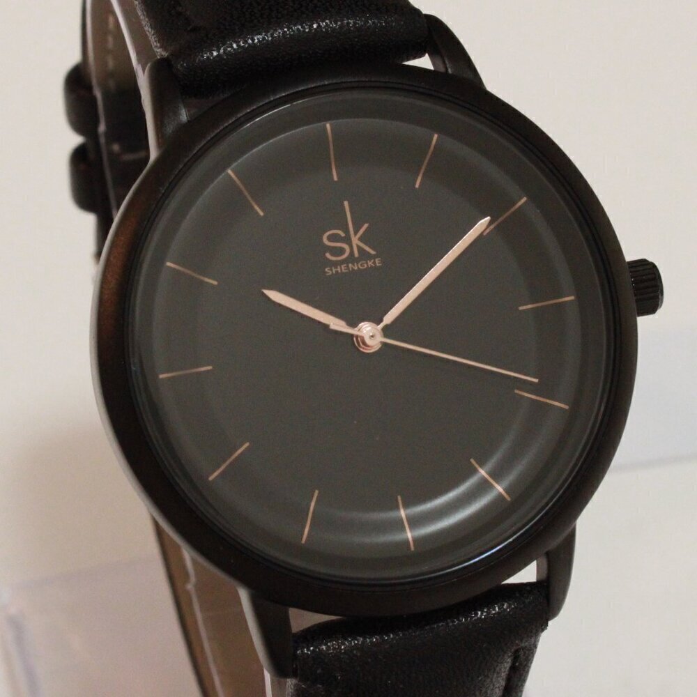 Ladies Dress Quartz Watch Black Dial Black Strap 38mm - Picture 8 of 12